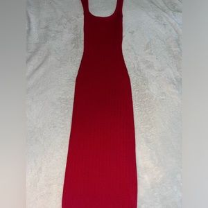 Red skin tight long dress